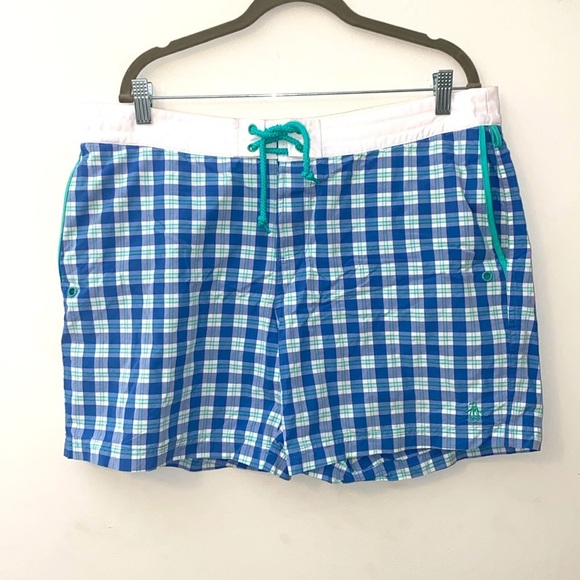 Original Penguin Other - Original Penguin Blue Plaid Swim Trunks